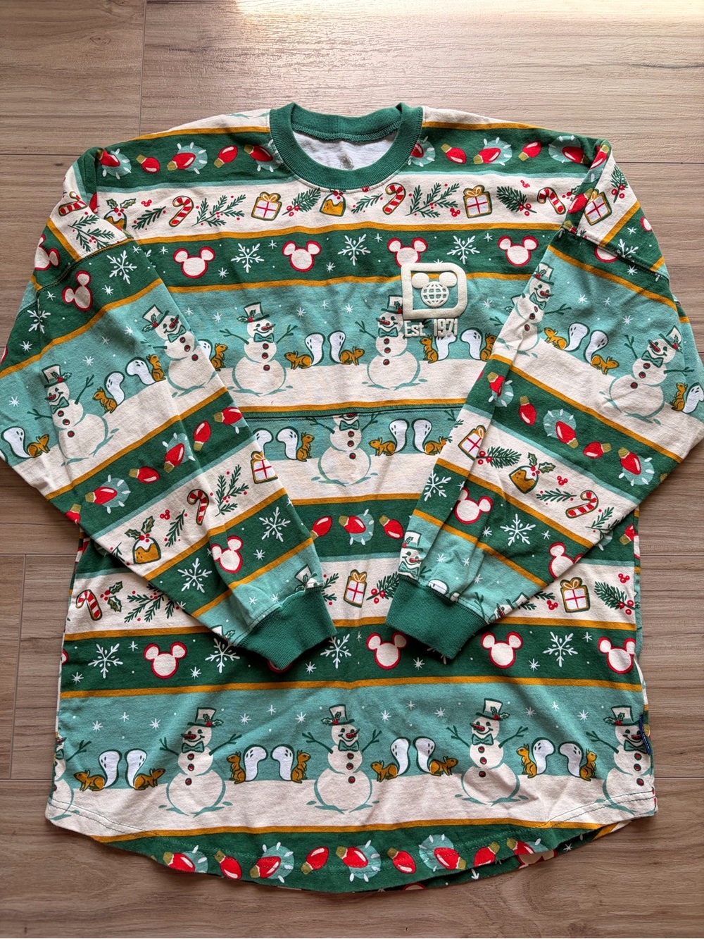 SOLD Disney Spirit Jersey Christmas Snowman Mickey Holiday Shirt XL